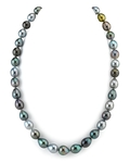 8-10mm Tahitian South Sea Multicolor Drop Pearl Necklace - AAAA Quality