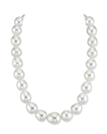 11-13mm White South Sea Drop Oval Pearl Necklace - AAA Quality