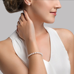 6.0-6.5mm Akoya White Pearl Bracelet- Choose Your Quality - Model Image