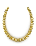 9-11mm Golden South Sea Pearl Necklace - AAAA Quality