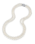 6.5-7.0mm White Freshwater Pearl Double Strand Necklace