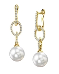 South Sea Pearl & Diamond Lucy Earrings - Model Image