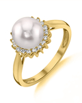 Akoya Pearl & Diamond Tessie Ring - Secondary Image