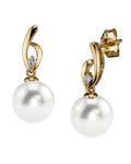 Freshwater Pearl & Diamond Lois Earrings - Secondary Image