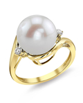 Freshwater Pearl & Diamond Sia Ring - Model Image