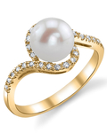 Freshwater Pearl & Diamond Cheryl Ring - Secondary Image