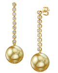 Golden South Sea Pearl & Diamond Serena Earrings