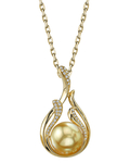 Golden South Sea Pearl & Diamond Layla Pendant