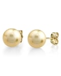 Champagne Golden South Sea Round AAA Pearl Stud Earrings