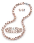 8.0-8.5mm Pink Freshwater Pearl Necklace, Bracelet & Earrings