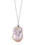 15mm Pink Freshwater Baroque Pearl Solitaire Designer Pendant