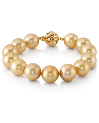 11-12mm Golden South Sea Pearl Bracelet
