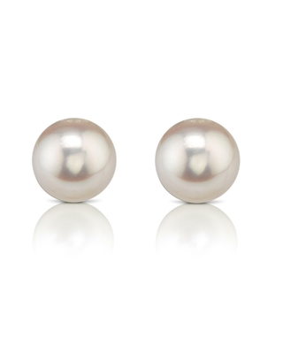 8.0-8.5mm Certified Hanadama Akoya Round Pearl Stud Earrings
