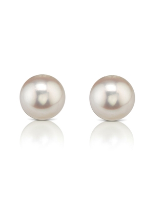 7.0-7.5mm Certified Hanadama Akoya Round Pearl Stud Earrings