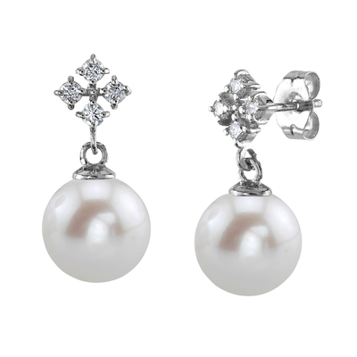 Freshwater Pearl & Diamond Millie Earrings