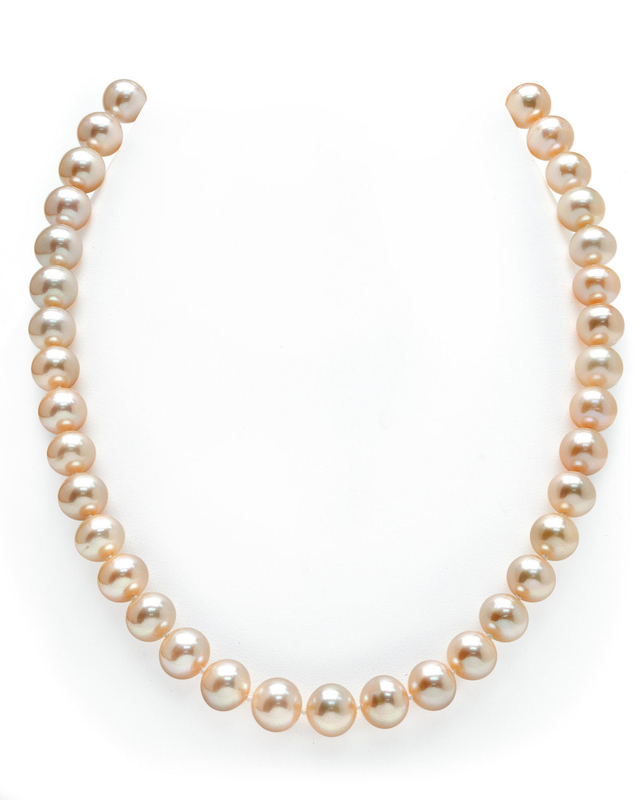 10-11mm Peach Freshwater Pearl Necklace - AAAA Quality