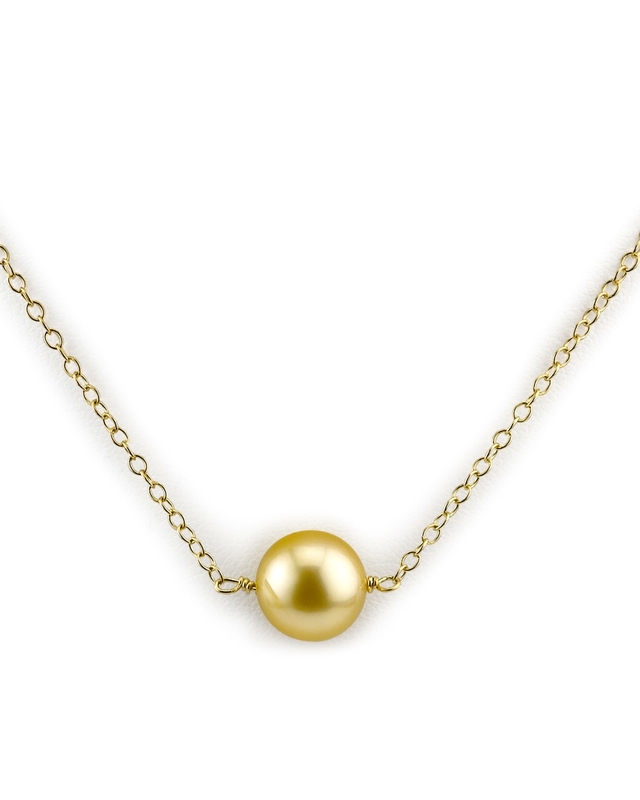 Golden Solitaire Pearl & Gold Pendant