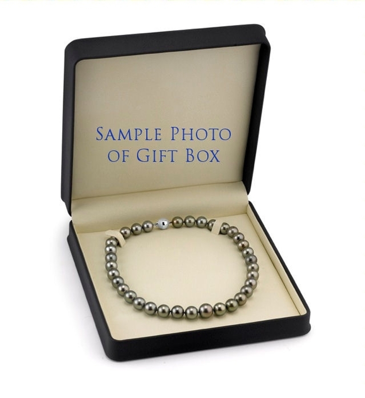 11-13mm Silver Tahitian South Sea Pearl Necklace - AAAA Quality - Secondary Image