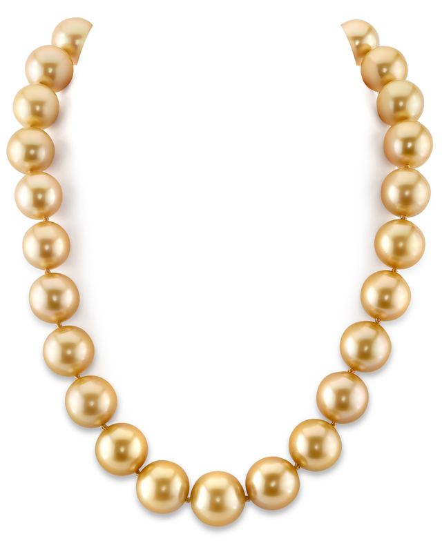 15-17mm Golden South Sea Pearl Necklace - AAA Quality