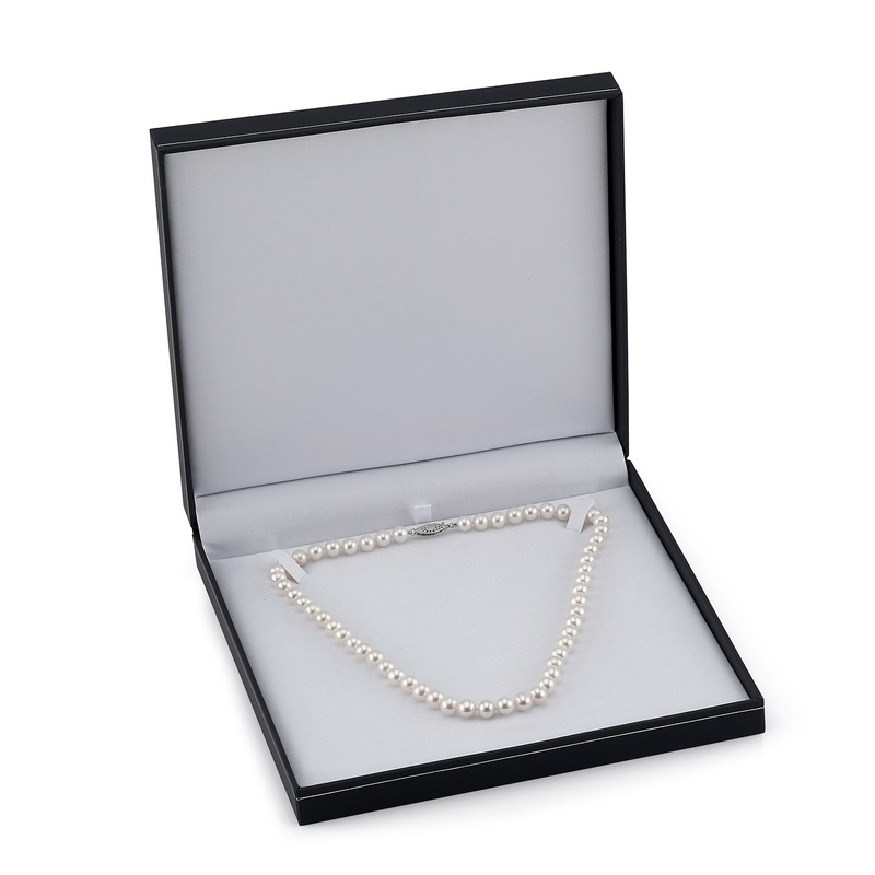 8.5-9.5mm White Freshwater Choker Length Pearl Necklace - AAAA Quality - Third Image