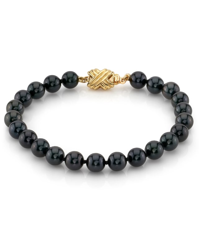 6.0-6.5mm Akoya Black Pearl Bracelet- Choose Your Quality - Third Image