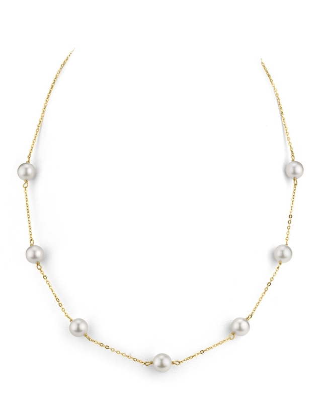 Japanese Akoya Pearl Tincup Necklace - Third Image