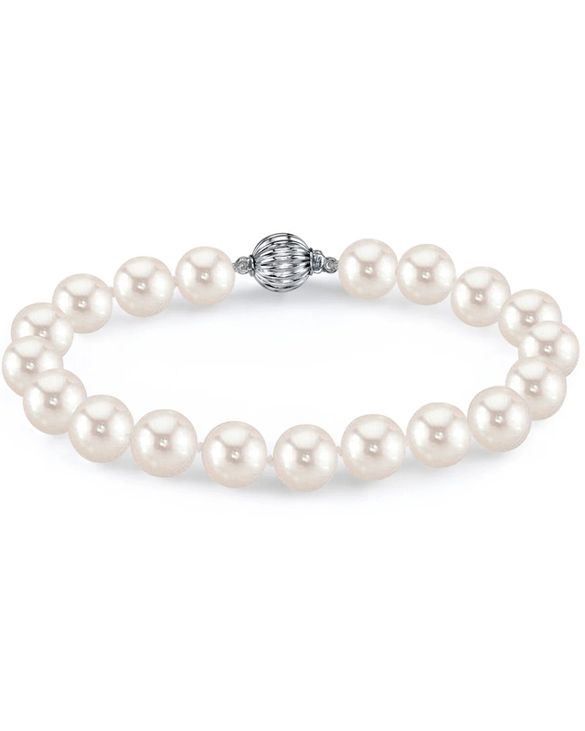 7.0-7.5mm White Freshwater Pearl Bracelet - AAA Quality