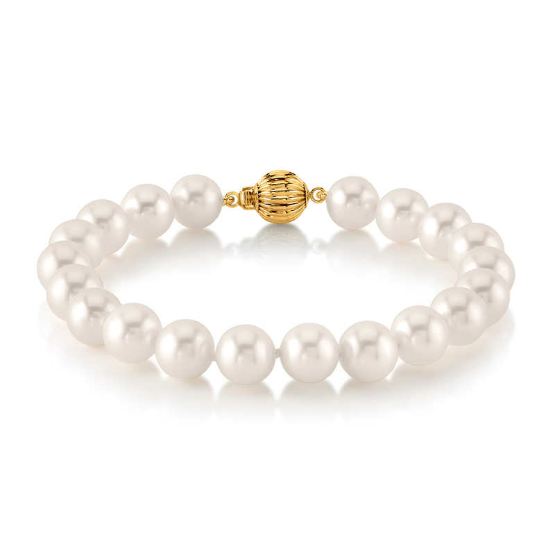 8.0-8.5mm White Freshwater Pearl Bracelet - AAAA Quality - Third Image