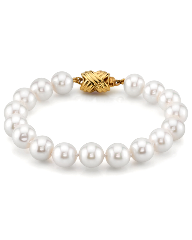 8.5-9.5mm White Freshwater Pearl Bracelet - AAA Quality - Secondary Image