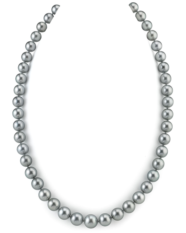 9-11mm Silver Tahitian South Sea Pearl Necklace - AAAA Quality