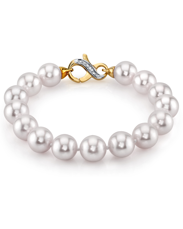 9.0-9.5mm Akoya White Pearl Bracelet- Choose Your Quality - Secondary Image