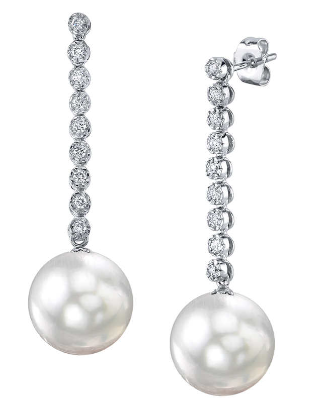 White South Sea Pearl & Diamond Serena Earrings