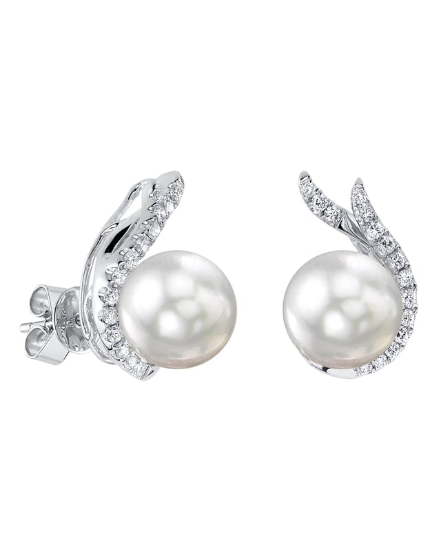 South Sea Pearls & Diamond Rebecca Earrings