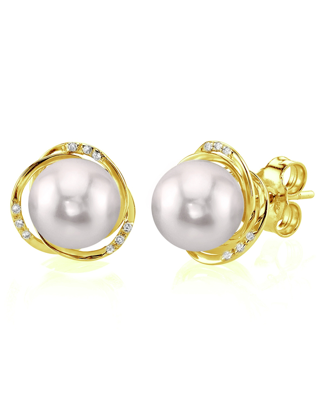Akoya Pearl and Diamond Lexi Earrings - Model Image