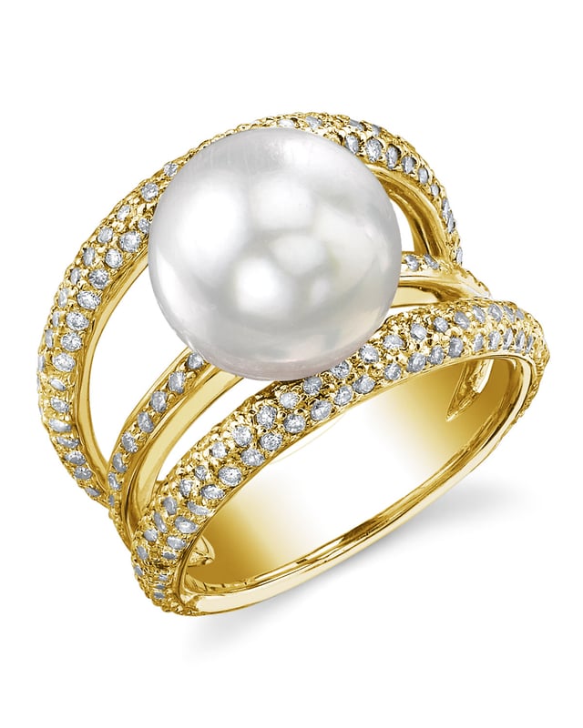 South Sea Pearl & Diamond Eternity Ring - Model Image