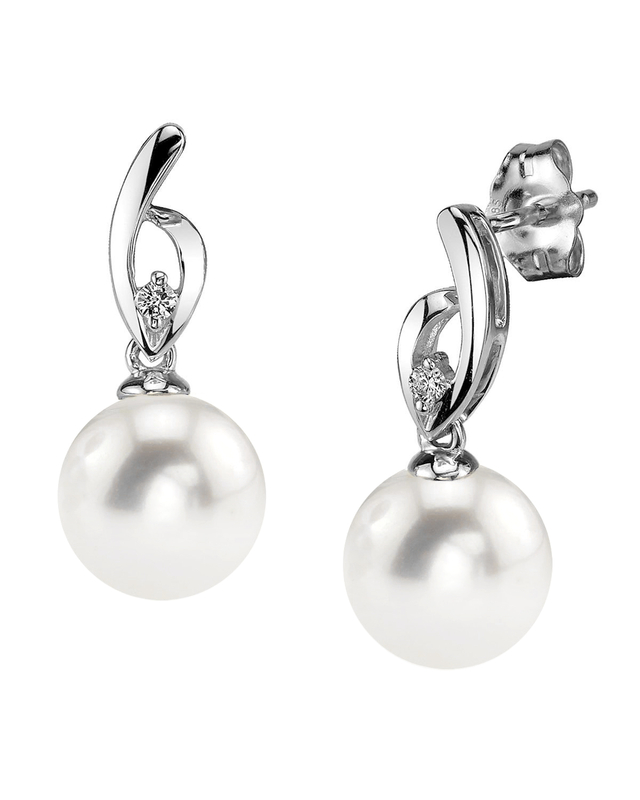 Freshwater Pearl & Diamond Lois Earrings