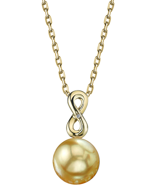 Golden Pearl & Diamond Rachel Pendant