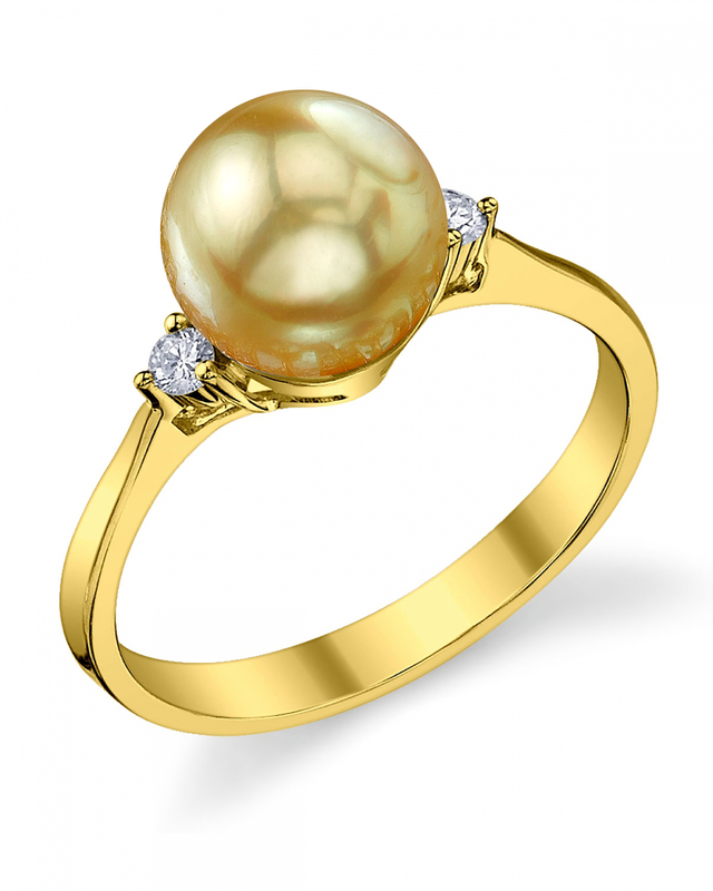 Golden South Sea Pearl & Diamond Jordana Ring