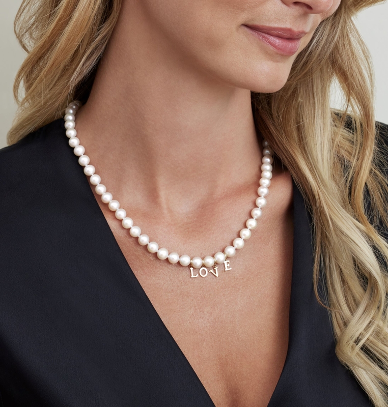 7.0-7.5mm White Freshwater Pearl Necklace - AAA Quality - Secondary Image