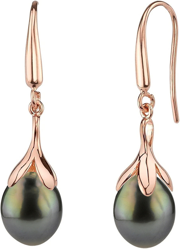 10-11mm Tahitian South Sea Pearl Olive Earrings