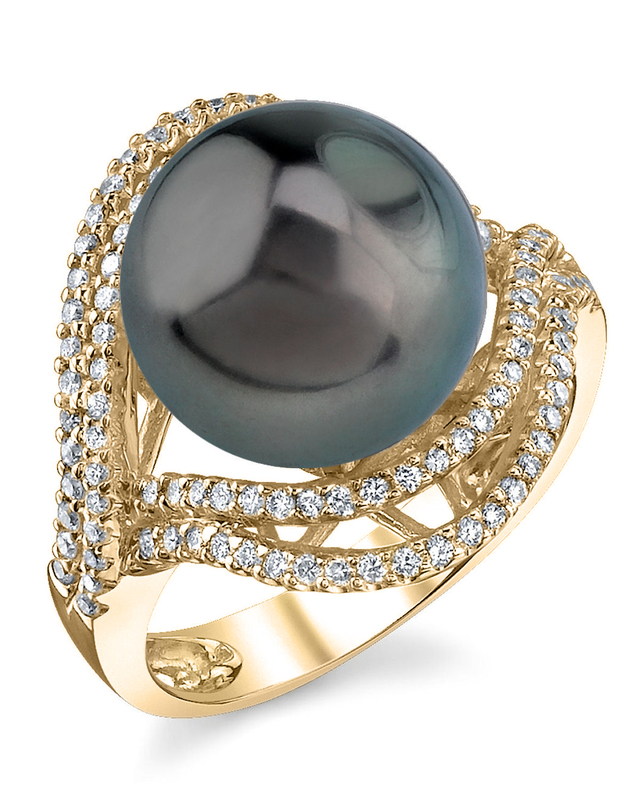 Tahitian South Sea Pearl & Diamond Clara Ring - Model Image