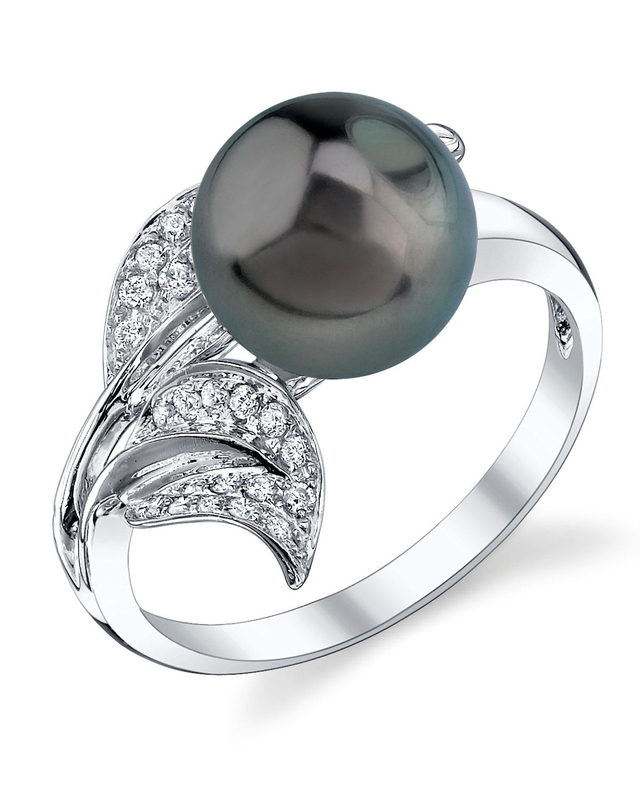 Tahitian South Sea Pearl & Diamond Eva Ring