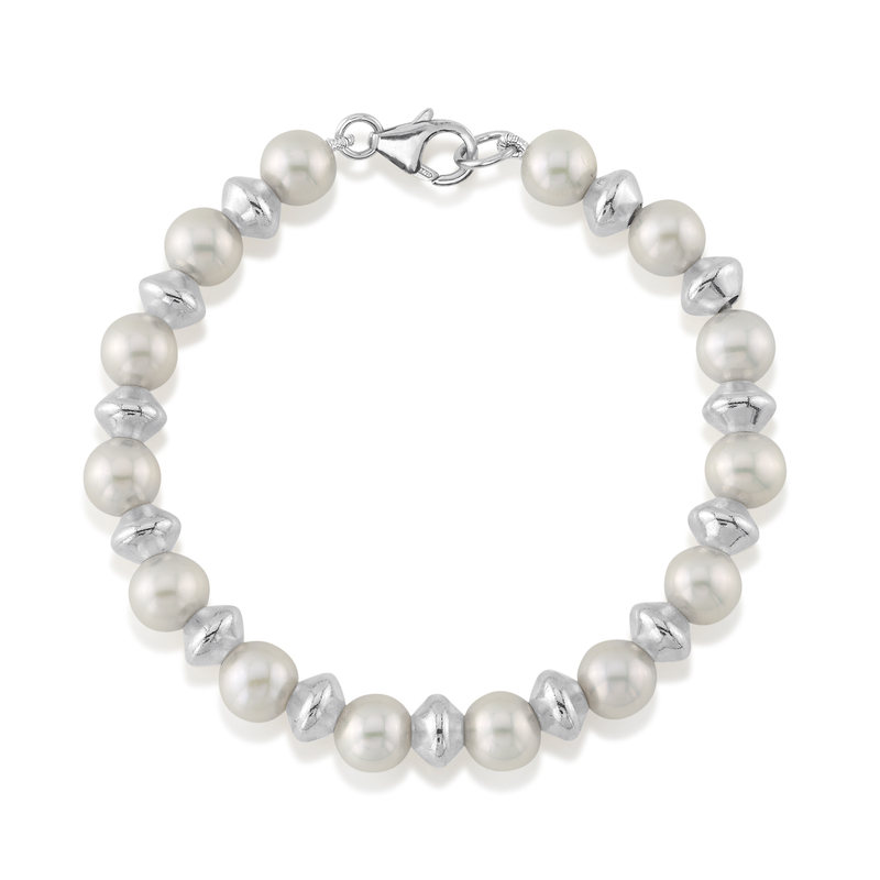 White Freshwater Cultured Pearl Anya Bracelet
