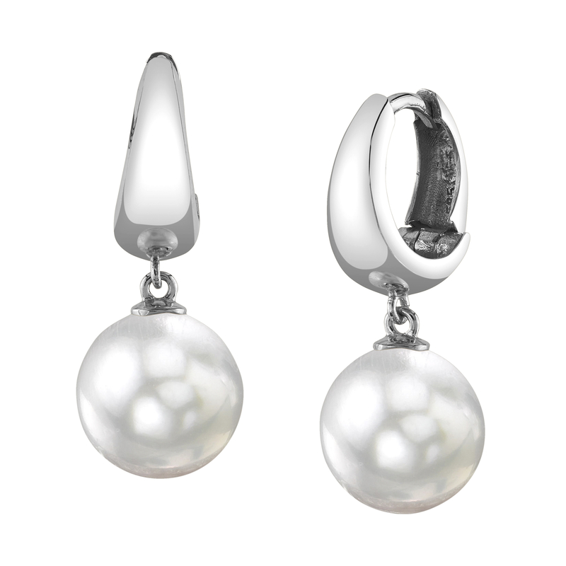 White South Sea Pearl Hoop Willa Dangling Earrings