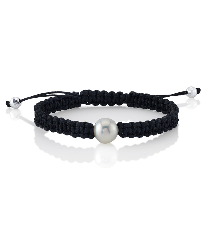 White South Sea Pearl Braided Wave Bracelet - Various Sizes
