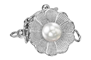 Pearl Flower Clasp  14K White Gold